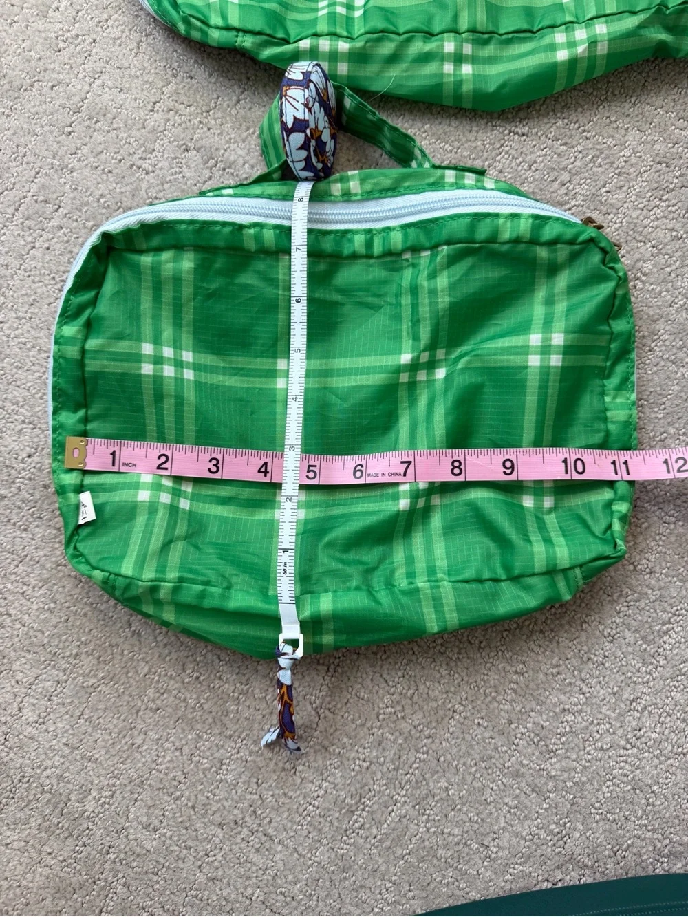 Hearth & Hand by Magnolia Plaid Packing Cubes - green & white plaid